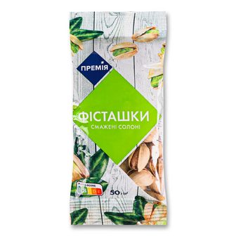 Фісташки «Премія»® смажені солоні пакет, 50г