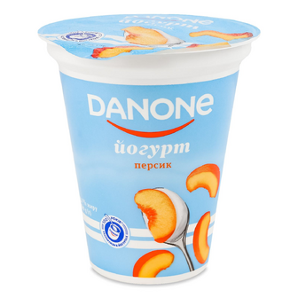 Йогурт Danone Персик 3,2%, стакан, 260г