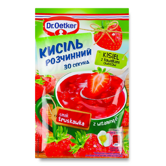 Кисіль Dr.Oetker смак полуниці зі шматочк фруктів, 31.5г