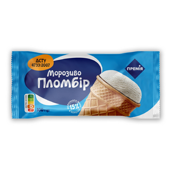 Морозиво «Премія»® пломбір у вафельному стаканчику, 100г