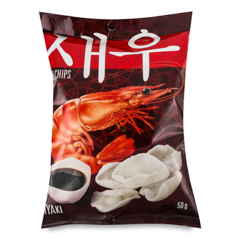Чипси Shrips креветкові зі смаком соусу теріякі, 50г