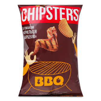 Чипси Chipster's хвилясті зі смаком крильця барбекю, 95г