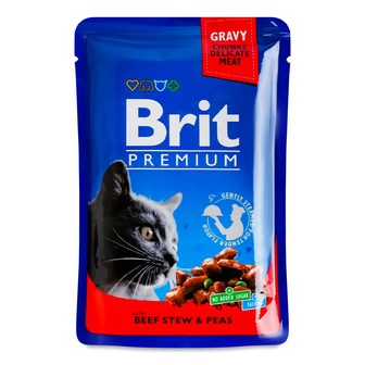 Корм для котів Brit «Преміум» з яловичиною та горохом, 100г