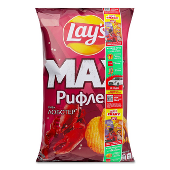 Чипси Lay's Max рифлені зі смаком лобстера, 95г