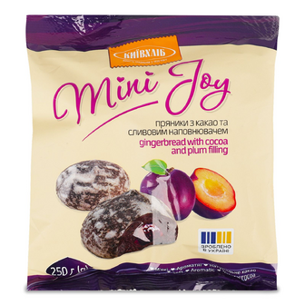 Пряники Київхліб Mini Joy з какао та сливовим наповнювачем, 250г
