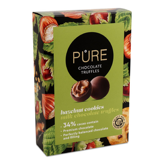 Цукерки Pure Chocolate трюфелі фундук та печиво, 148г