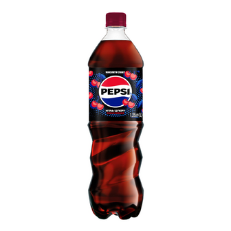 Напій Pepsi зі смаком вишні нуль цукру безалкогольний сильногазований, 1.25л