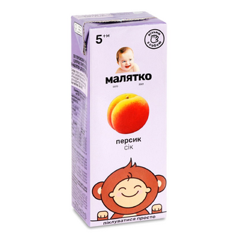 Сік «Малятко» персиковий з м'якоттю, 200мл