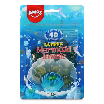Цукерки Amos Мушлі 4D асорті желейні, 65г