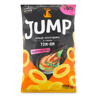 Кільця Jump кукурудзяні зі смаком том-ям, 100г