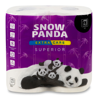 Папір туалетний «Сніжна панда» Extra Care Superior, 4шт