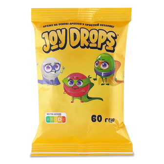 Драже «Премія»® Joy Drops на основі арахісу у хрусткій оболонці, 60г