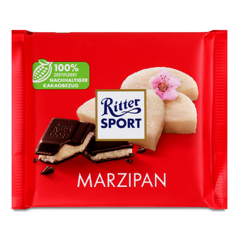 Шоколад чорний Ritter Sport з марципаном, 100г