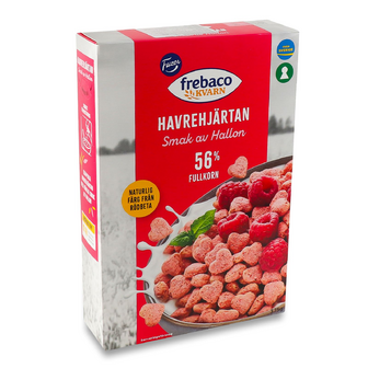 Серця вівсяні Frebaco Kvarn цільнозернові малина, 375г