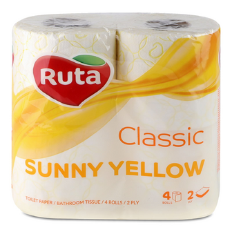 Папір туалетний Ruta Classic жовтий, 4шт