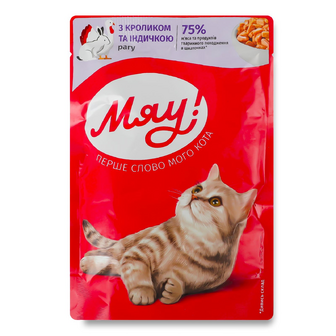 Корм для котів Мяу! рагу з кроликом та індичкою, 85г