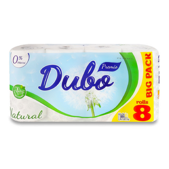Папір туалетний Диво Premio Natural 3-шаровий білий, 8шт