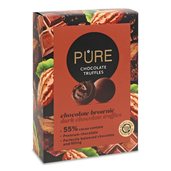 Цукерки Pure Chocolate трюфелі брауні, 148г