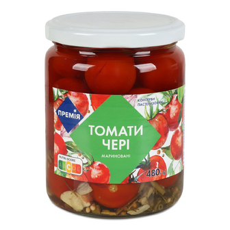 Томати черрі «Премія»® мариновані пастеризовані, 480г