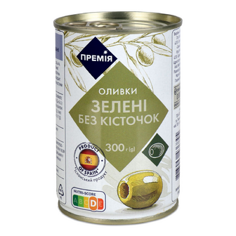 Оливки «Премія»® зелені без кісточок з/б, 300г