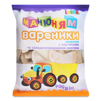 Вареники Laska «Ма-ню-ням» з картоплею та маслом, 900г