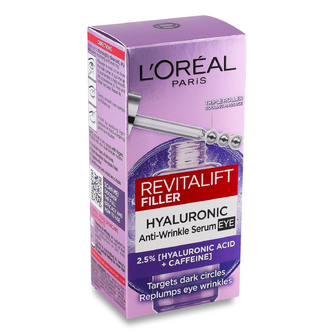 Сироватка L'Oreal Revitalift Filler + Hyaluronic Acid для шкіри навколо очей, 20мл