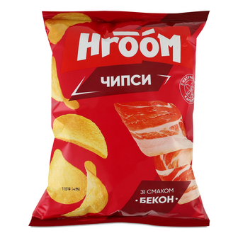 Чипси Hroom! зі смаком бекону, 110г