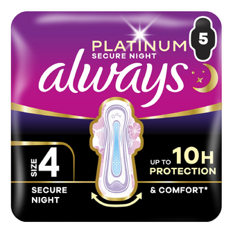 Гігієнічні прокладки Always Platinum Secure Night 4, 5шт