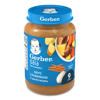 Пюре Gerber яловичина по-домашньому з морквою, 190г