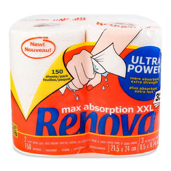 Рушники паперові Renova Ultra Power 3-шарові, 2шт