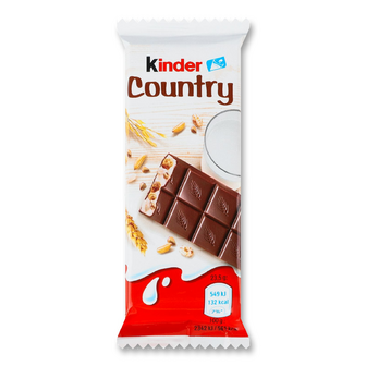 Шоколад Kinder «Кантрі» зі злаками, 23.5г