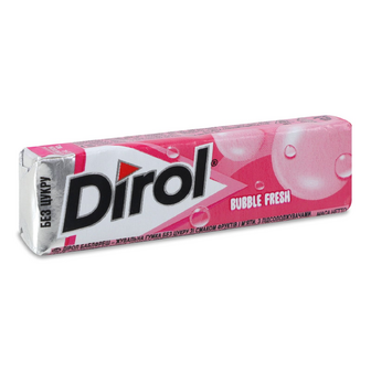 Гумка жувальна Dirol Bubble Fresh зі смаком фруктів та м'яти, 14г