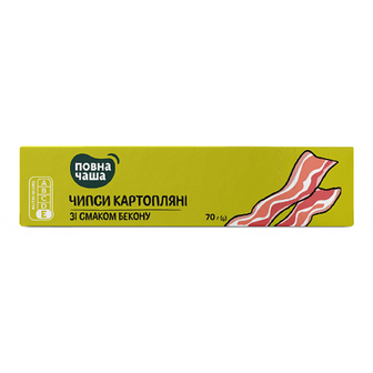 Чипси «Повна Чаша»® зі смаком бекону, 70г
