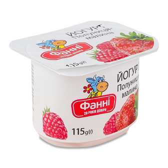 Йогурт Фанні Полуниця малина 1,5%, стакан, 115г
