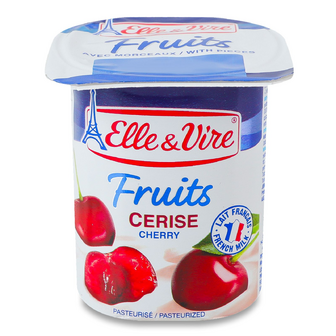 Десерт молочний Elle&Vire з вишнею 2,3% стакан, 125г