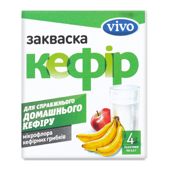 Закваска бактеріальна Vivo кефiр пак, 4*0.5г
