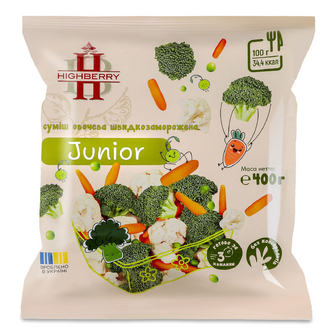 Суміш овочева Highberry Junior швидкозаморожена, 400г