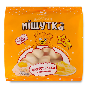 Вареники Три ведмеді Мішутка з картоплею та вершками, 400г