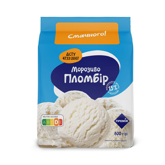 Морозиво «Премія»® пломбір, 600г