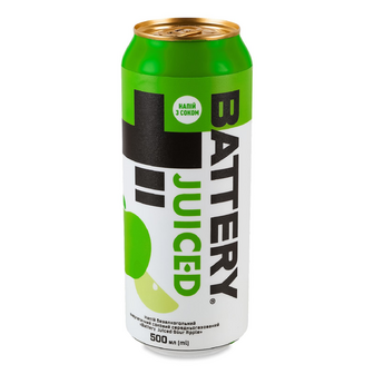 Напій енергетичний Battery Juiced Sour Apple безалкогольний з/б, 0.5л