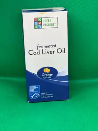 Жир із печінки тріски, Cod Liver Oil, Green Pasture, ферментований, смак апельсина, рідкий, 176 мл