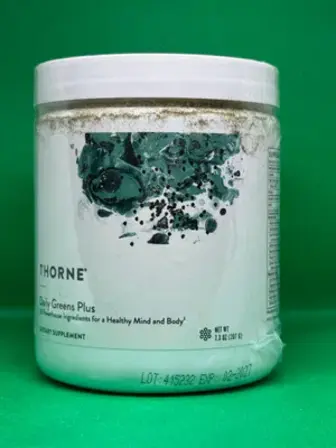 Суперфуд, Daily Greens Plus, Thorne, для здоров'я розуму та тіла, 204 г