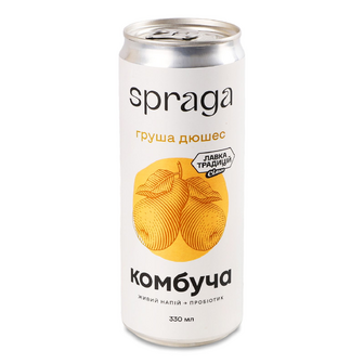 Напій Spraga Комбуча груша дюшес з/б, 0.33л