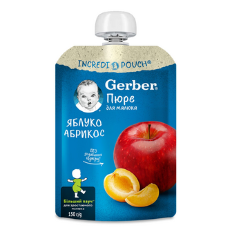 Пюре Gerber з яблук та абрикосів, 150г