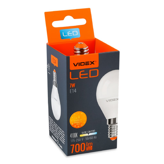 Лампа Videx LED G45e 7W 4100K E14, шт