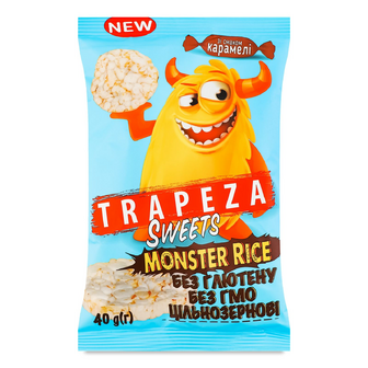 Міні-галети Trapeza Sweets Monster Rice зі смаком карамелі, 40г