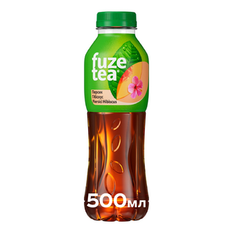 Чай холодний Fuze tea чорний зі смаком персика та гібіскуса, 0.5л