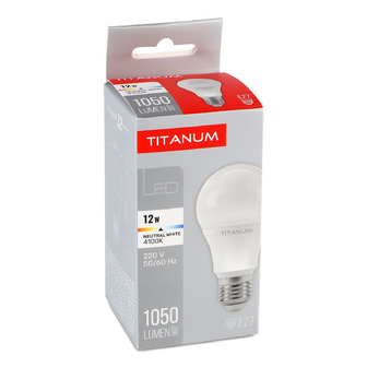 Лампа Titanum LED A60 12W 4100K E27, шт