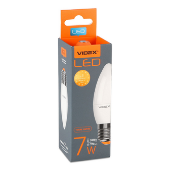 Лампа Videx LED C37e 7W 3000K E27, шт
