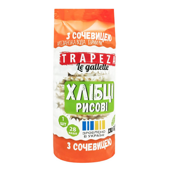Хлібці Trapeza рисові з сочевицею, 130г